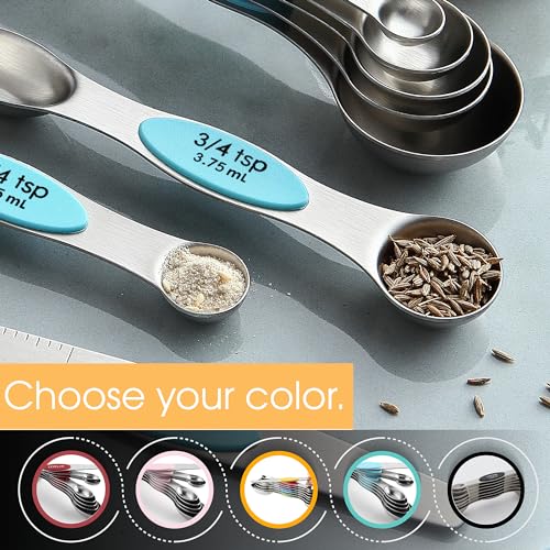 Stainless Steel 8 Magnetic Measuring Spoons (2 Count)