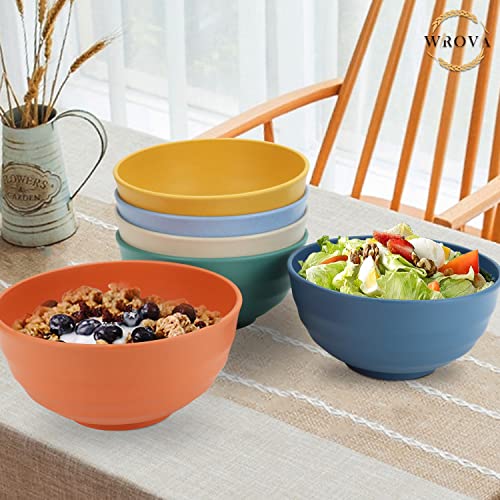 Wheat Straw Bowls Set 60 OZ Unbreakable Large Cereal Set of 6