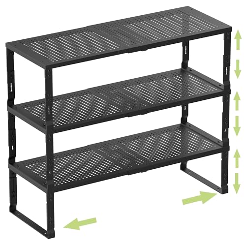 Heavy Duty Adjustable Metal Shelf Organizer (3 Count)