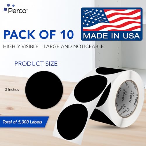 Black Perforated Round Circle Dot Sticker 3 (10 Count)