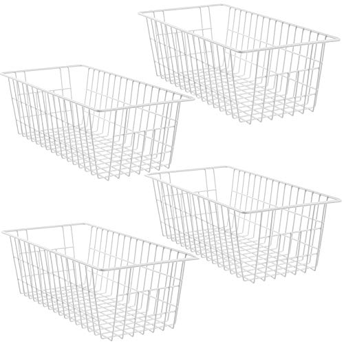 15.7" Freezer Wire Baskets Refrigerator 4 Freezer Baskets Wire Metal Storage Basket (4 Count)