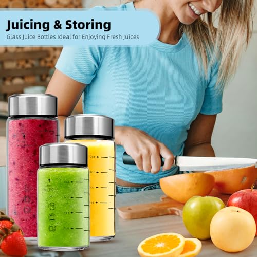 Glass Juice Bottles 4 Pack 20 oz (4 Count)