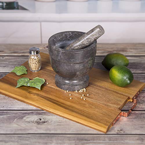 Charcoal Marble 4.75" X 4.75" Mortar & Pestle