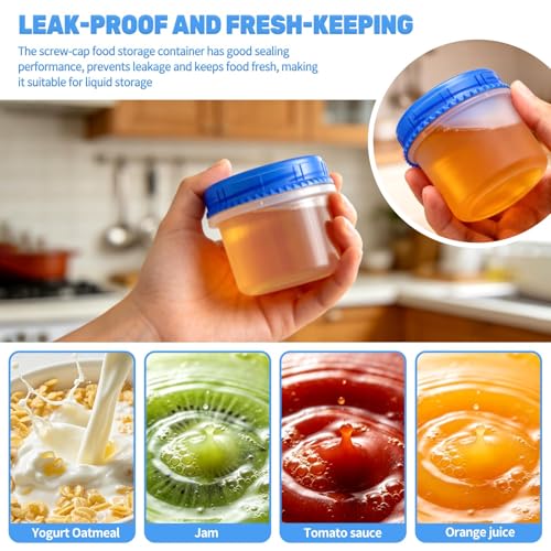 6 Pack Freezer Containers with Screw On Lids (6 Count)