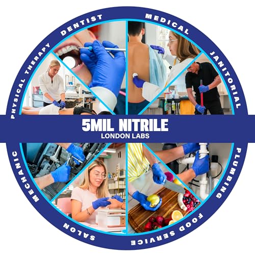 Cobalt Blue 5 Mil Nitrile Exam Gloves Disposable Latex Free