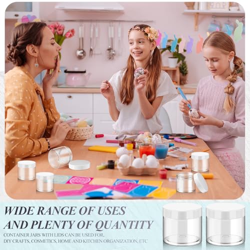 6 Pack 32 oz Plastic Jars Containers with Lids Wide (6 Count)