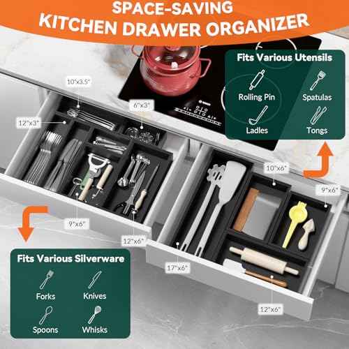 Bamboo Kitchen Drawer Organizer (2 Count)