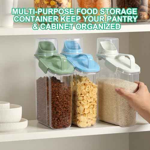 2 Pack Rice Container Cereal Storage Container 3.2 Quarts (2 Count)