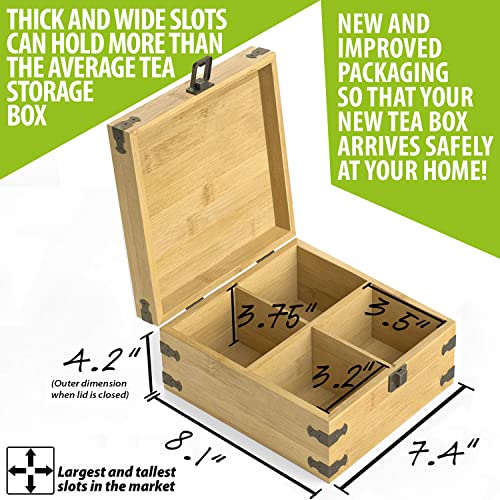 Bamboo Tea Organizer Box Chemical Free Eco
