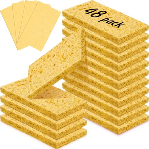 48 Pieces Compressed Wood Pulp Dish Sponges for Kitchen (48 Count)