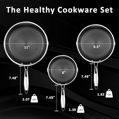8" 9.5" 11" Hybrid Nonstick Frying Pan Set