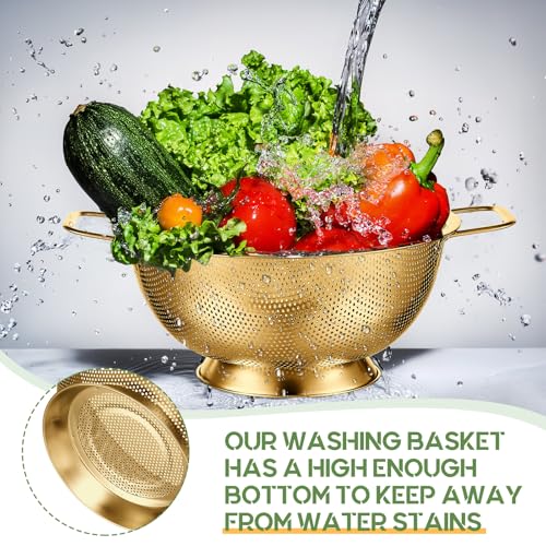 3 Pcs Stainless Steel Colander Set Metal Mesh Strainers (3 Count)