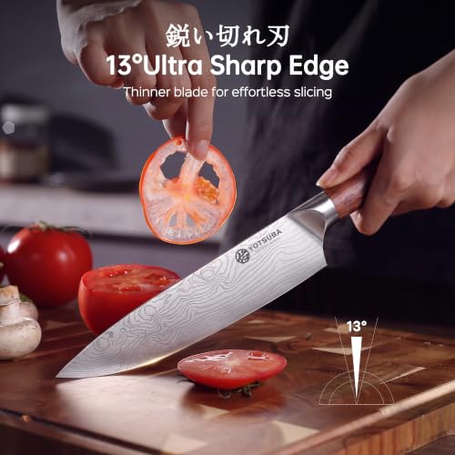 3 PCS Japanese Kitchen Knife Set with Full Tang Rosewood Handle (3 Count)