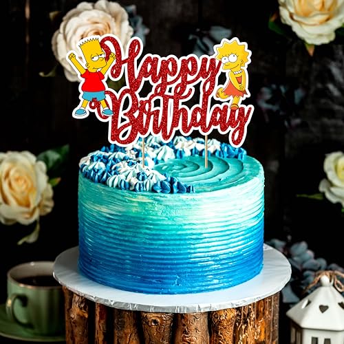 Brt Simpson Happy Birthday Cake Topper (10 Count)