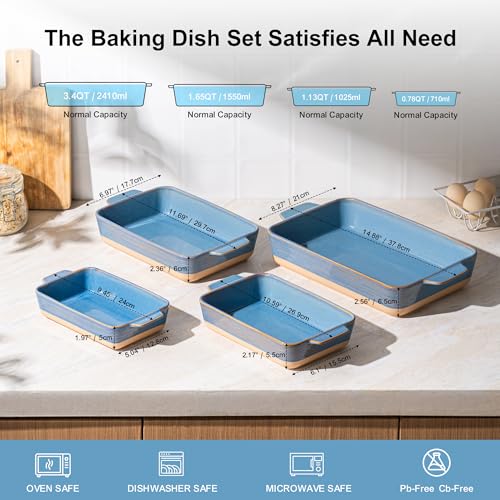 Casserole Dishes for Oven (4 Count)