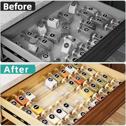 Acrylic Spice Drawer Organizer Insert (4 Count)