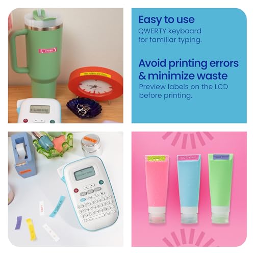 P-Touch PT-N10 Personal Handheld Label Maker, Portable and Prints, P-Touch Btag ~½” (12mm) Wide Color Personalized Label Tapes