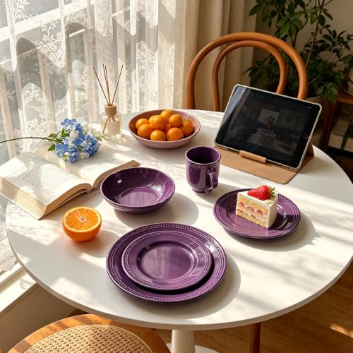 HomeVSS 16 PC Pearl Dots Stoneware Dinnerware Set