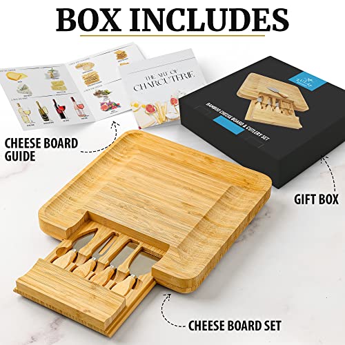 Premium Bamboo Cheese Board Set