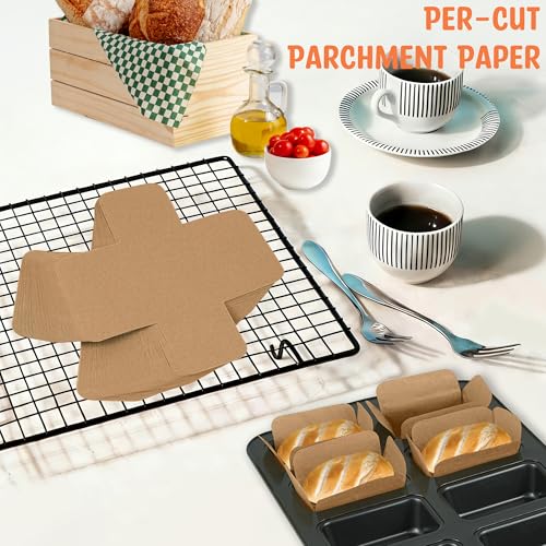 200 Pcs Mini Loaf Pan Liners for Baking Bread Pans 3x2 in Parchment (200 Count)