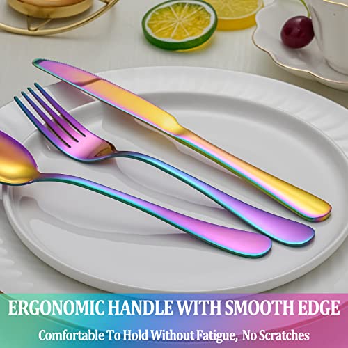 20 Pcs Rainbow Silverware Set Service for 4 (20 Count)