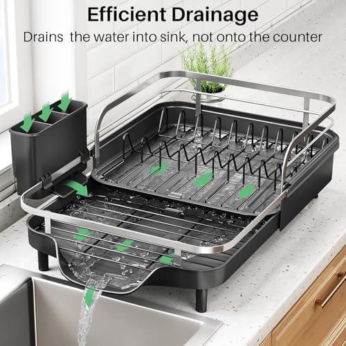 Expandable Dish Drying Rack for Kitchen Counter