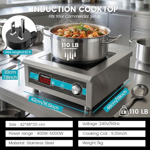 5000W Commercial Induction Cooktop