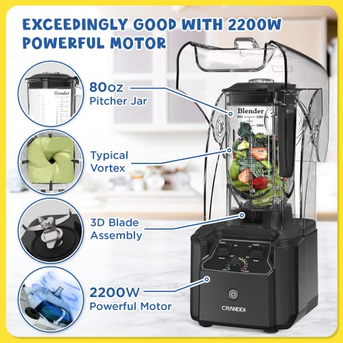 Quiet Commercial Blender with Soundproof Shield
