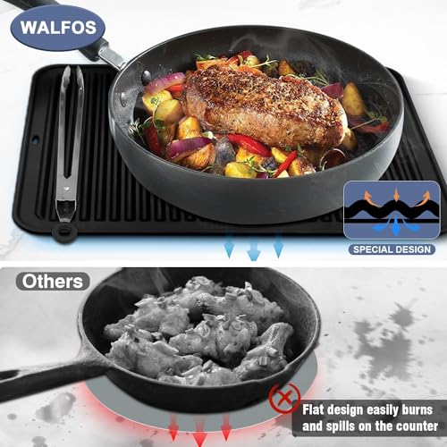 XXL Silicone Trivet 16 Inch and Trivets Mats 12 Inch (6 Count)