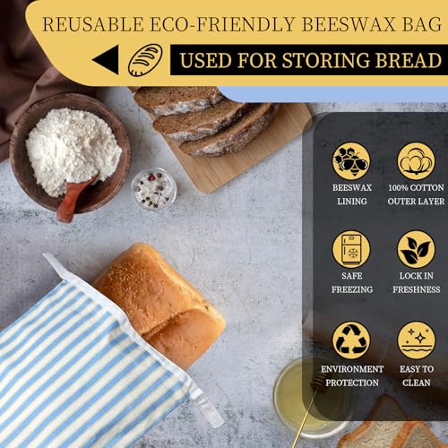 2 Pack Reusable Beeswax Bread Bags for Sourdough & Homemade Bread
