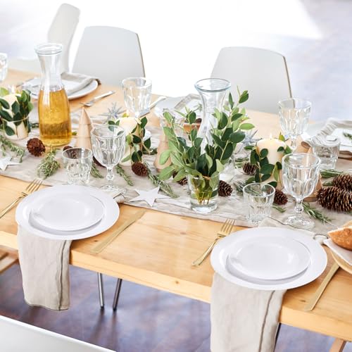 200 Pieces White Plastic Plates Disposable (200 Count)