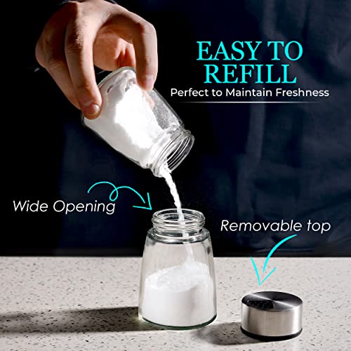 Salt and Pepper Shakers Set with Adjustable Pour Holes (2 Count)