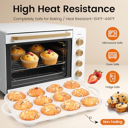 Silicone Muffin Pan for Baking with Metal Reinforced Frame