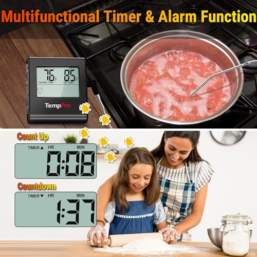 TempTrack Large LCD Digital Meat Thermometer for Cooking