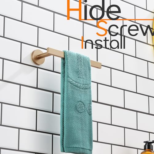 Hand Towel Ring Bathroom Towel Holder Modern Small Bath Towel Bar Wall Mount Champagne Bronze Stainless Steel AN3001CPG