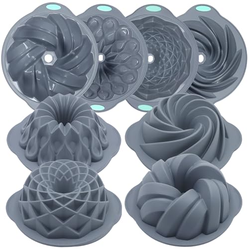 4 Pieces Silicone Fluted Cake Pans