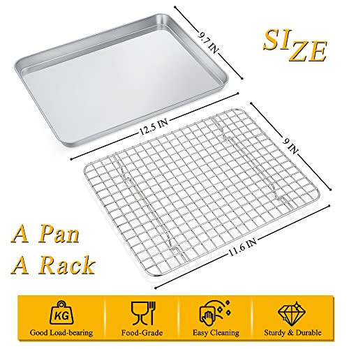 12.5 Inch Toaster Oven Pan Tray with Wire Rack