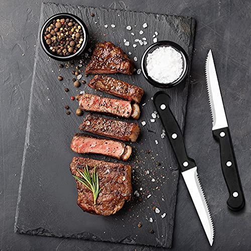 48 Piece Black Flatware Set with Steak Knives (8 Count)
