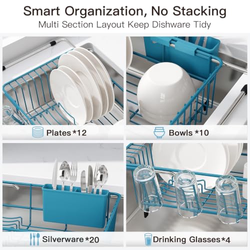 Blue Dish Drying Rack in Sink