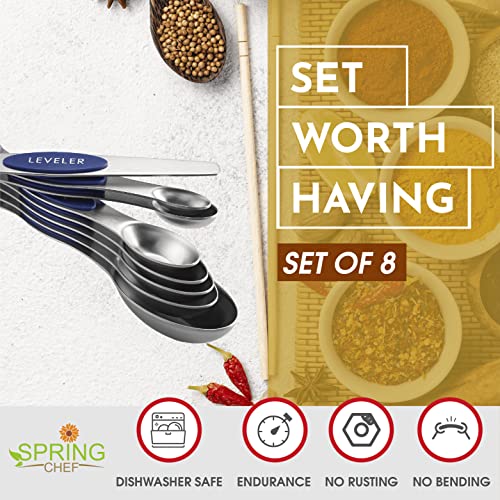 8 Magnetic Measuring Spoons Set for Baking & Cooking