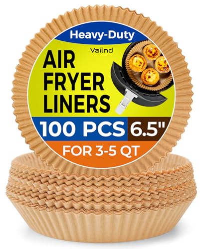 100Pcs 6.5 Inch Round Air Fryer Liners Disposable for 3 (100 Count)