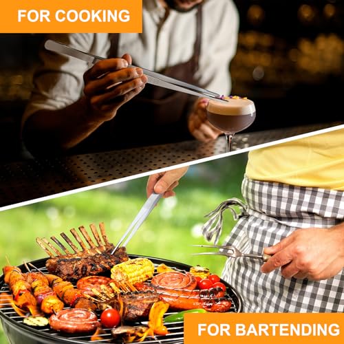 4 Packs Bar Tongs Stainless Steel