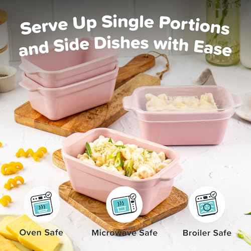 5"x3" Ceramic Baking Dishes with Lids (4 Count)