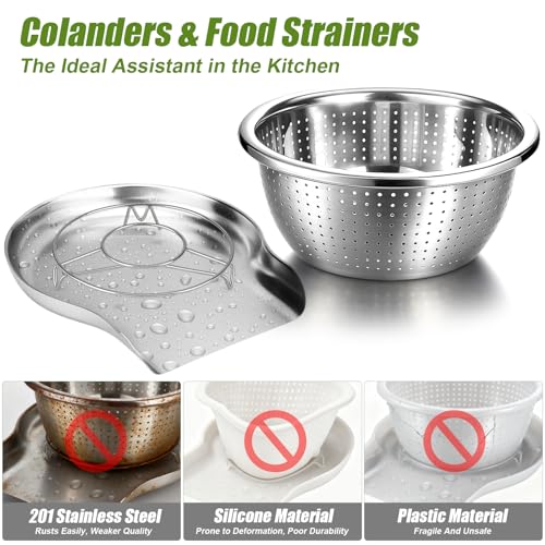 Stainless Steel Colander Set with Self (3 Count)