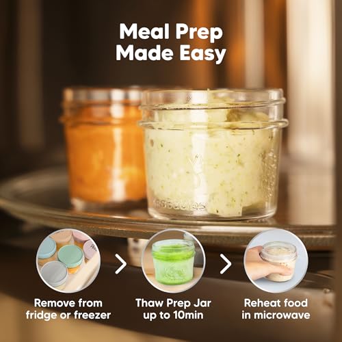 6pk 4oz Glass Baby Food Containers with Lids (6 Count)