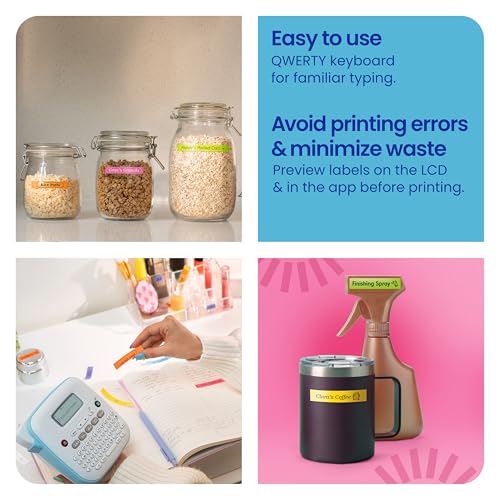 P-Touch PT-N20 Personal Desktop Label Maker, Portable, Handheld and Prints, P-Touch Btag ~½” (12mm) Wide Color Personalized Label Tapes