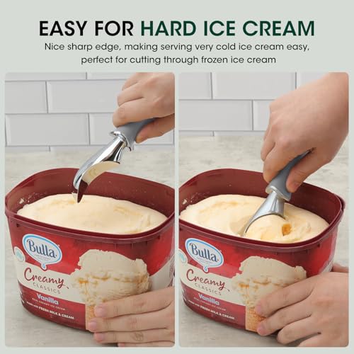 Premium Heavy Duty Ice Cream Scoop with Ergonomic Grip Handle