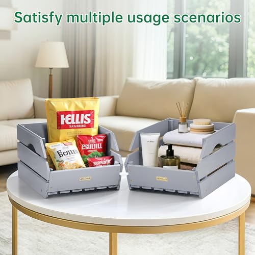 Wood Potato Onion Storage Bins (3 Count)