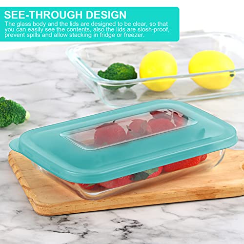8 Pieces Glass Baking Dish with Lids (8 Count)