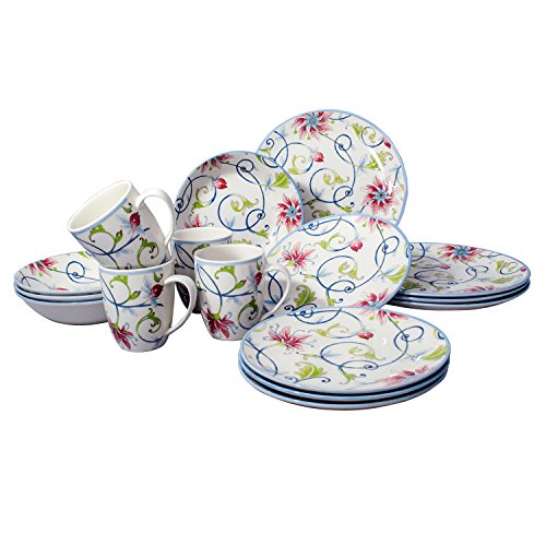 16 Piece Porcelain Dinnerware Set for 4